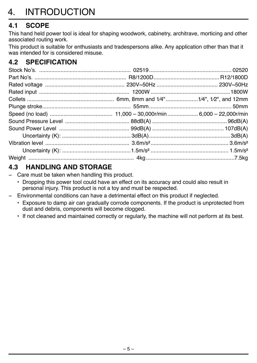 Datasheet page 5