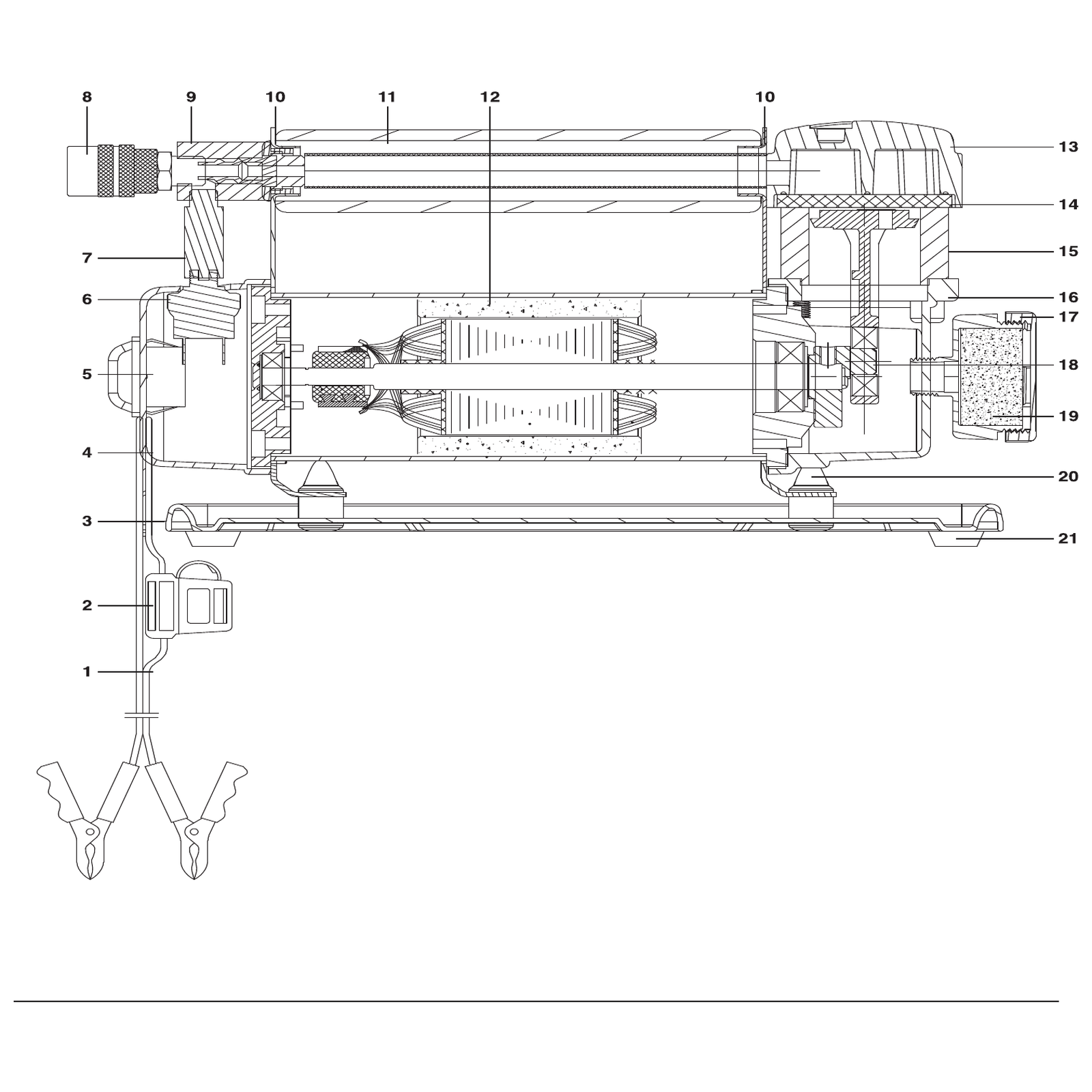 Exploded diagram for the Draper DC Air Compressor